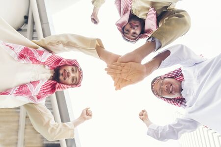 Arab man Teamwork Shake Hands Partnership Concept.の写真素材