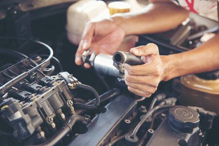 Mechanic Car Service in automobile garage auto car and vehicles service mechanical engineering....