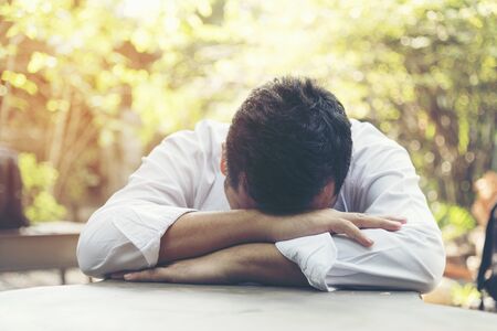 Middle age crisis unemployed man need a job. Life crisis concepts.