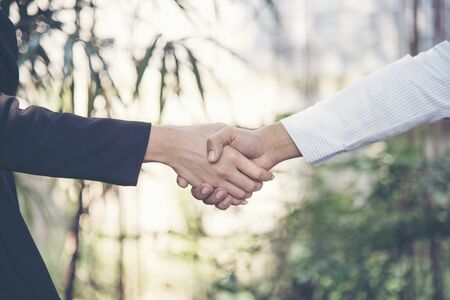 Partnership concept  Hand shake business partners teamwork.Trust businessの写真素材