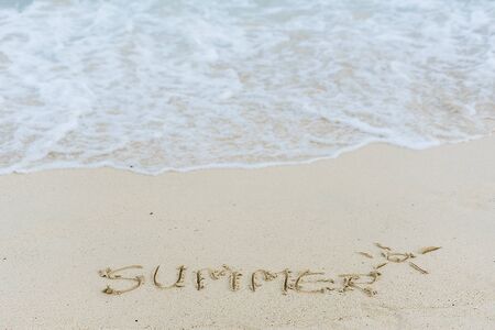 summer tropical beach blue ocean nature landscape with white wave on tropical summer island.の写真素材