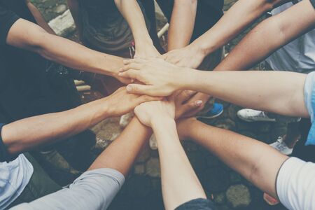 Group diversity partner business meeting trust in businessman and tam talking together modern city asian Teamwork Collaboration Team Meeting Communication concept with Business people Working Togetherの写真素材