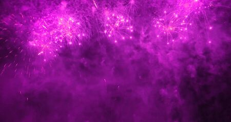 Firework celebrate anniversary happy new year 2020, 4th of july holiday festival. colorful firework in the night time to celebrate national holiday. countdown to new year 2020 party time event.の写真素材