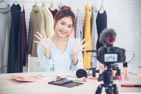 Agenda of planner woman schedule and organize appointment 2020 Calendar Event. Smart Business woman note and schedule to set timetable organize schedule. Woman hands writing on Agenda.Timeline conceptの写真素材