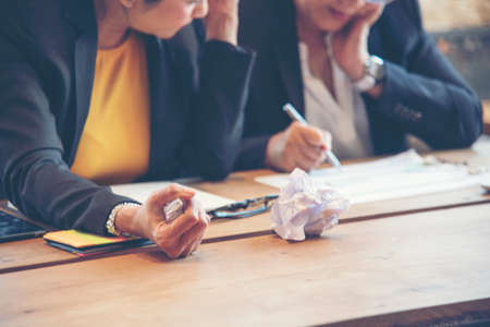 Marketing team collaboration brainstorming and discussion how to increasing profit effectively...