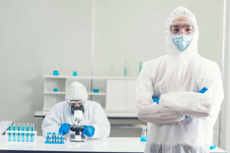 Scientist covid-19 virus chemistry  research experiment biotech antibody sample laboratory cultivate...