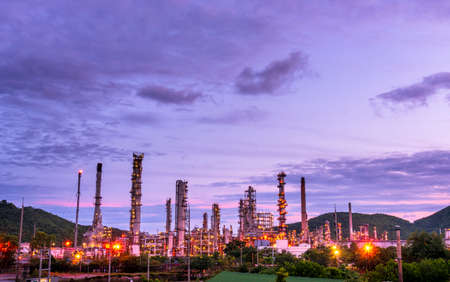 Oil refinery gas petrol plant industry with crude tank, gasoline supply and chemical factory....