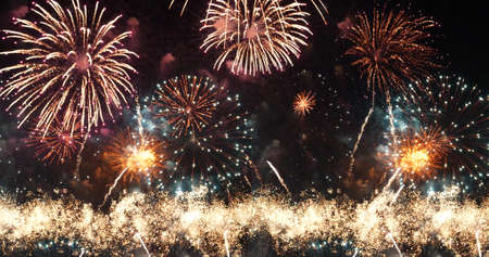 Colorful vibrant Firework celebrate anniversary happy new year 2022, 4th of july holiday festival....