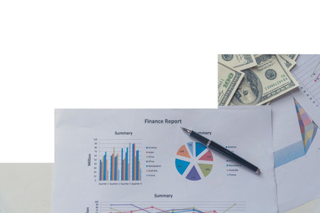 Businessman hands working Excel graph Spreadsheet Document showing business Infographic Financial summary report. Financial Plan Data Accounting Database Report. Business Graphs chart office deskの写真素材