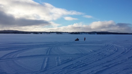 Frozen Lake, Vilhelmina, Swedenの写真素材
