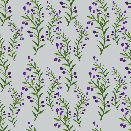 seamless  pattern bouquet rose blue purple flowers and plant watercolor gouache hand draw Romantic floralの写真素材