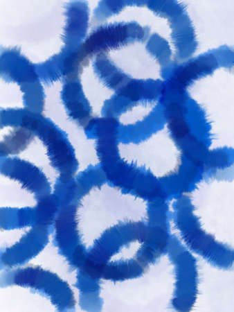 Blue circle shape  pattern abstract grunge and splash watercolor beautiful shibori tie dye batik...