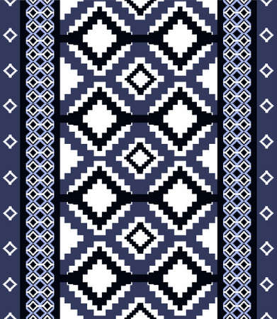 Geometric ethnic folk cross stitch embroidery seamless pattern traditional Design for...