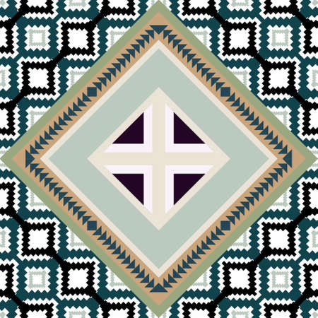 Geometric ethnic folk cross stitch embroidery seamless pattern traditional Design for...