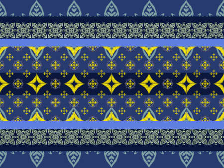 Ikat geometric folklore ornament Tribal ethnic texture Seamless striped pattern needle knit  embroidery Indian, Scandinavian, Gypsy, Mexican, folk, Orient for fabric garmentの写真素材