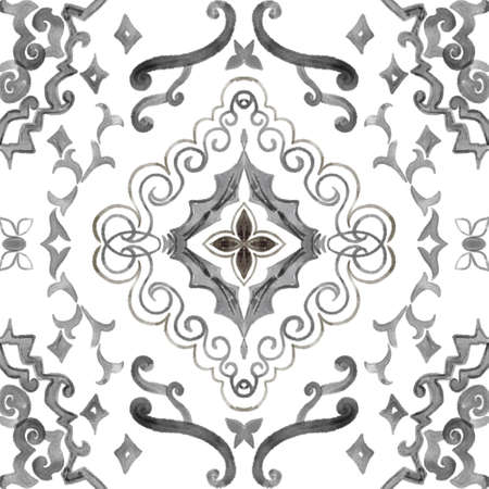 Azulejo tile pattern, Portuguese Spanish Italian traditional mosaic, Mediterranean elegance design...