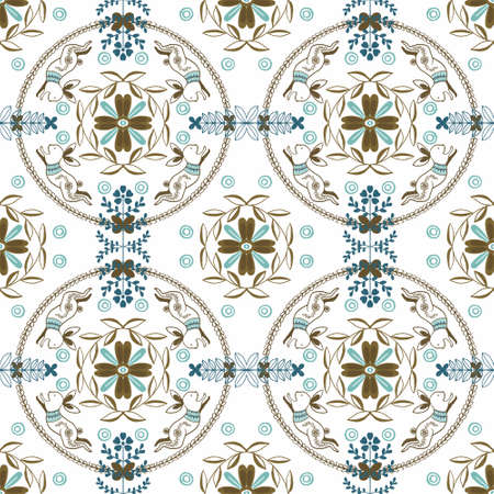 Lisbon illustration Azulejo Tiles italian Portuguese Spanish morocco Retro caramic Tile, Mediterranean Ornamental Background seamless patternの写真素材