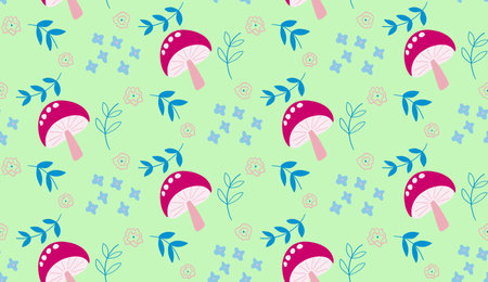 Seamless pattern with creative decorative flowers modern minimal colorful style. Using for print on...