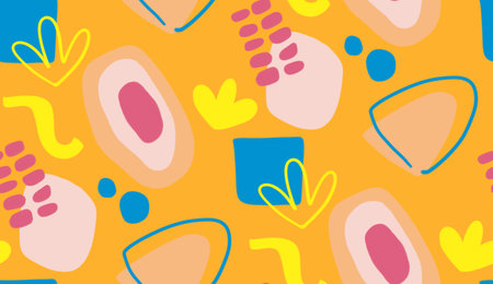 Seamless pattern with creative decorative flowers modern minimal colorful style. Using for print on...