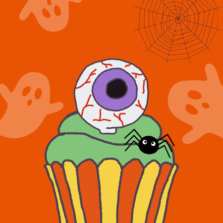 Happy Halloween collection with Pumpkins, cute childish ghosts, bat and magic Ideal for cards, poster, prints, anniversary, invitation and party decorationの写真素材