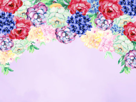 Field wild meadow flower template isolated elements garden party decoration greetings invitation cardの写真素材