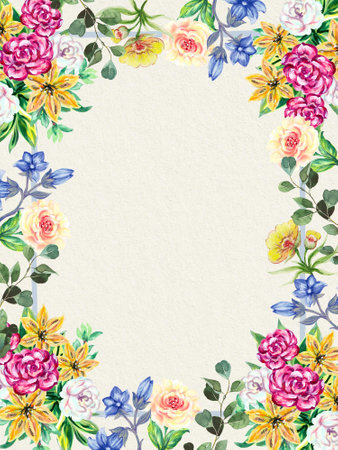 Field wild meadow flower template isolated elements garden party decoration greetings invitation cardの写真素材