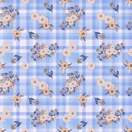 Ditsy Flowers Seamless Pattern. Fashionable print for textiles, wallpaper and packaging on colorful...