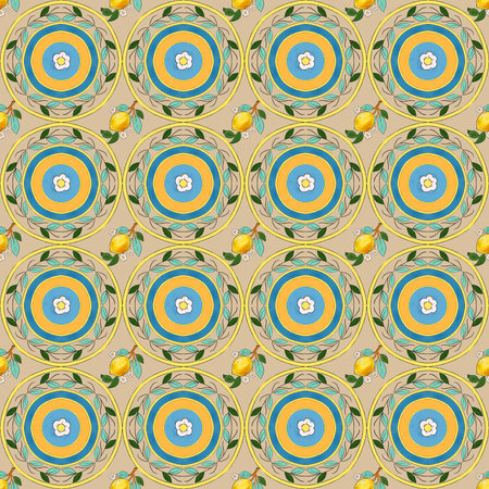 Boho ornament. seamless tribal traditional ethnic majolica pattern for textiles, rugs, wallpaper, clothing, wrapping, embroidery, print, background, cover, illustrationの写真素材