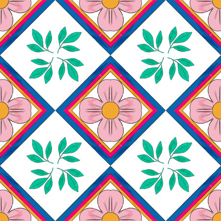 Boho ornament. seamless tribal traditional ethnic majolica pattern for textiles, rugs, wallpaper, clothing, wrapping, embroidery, print, background, cover, illustrationの写真素材