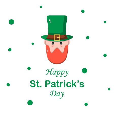Happy St. Patricks Day illustration vector design with cartoon leprechaun face.のイラスト素材
