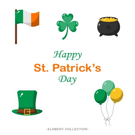 Happy St. Patricks Day illustration vector design element collection set.のイラスト素材