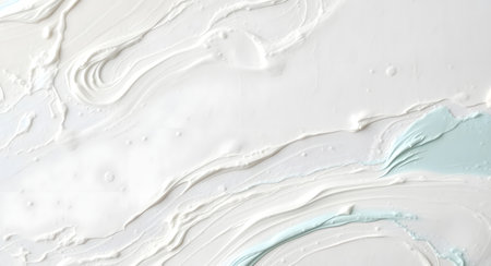 White and turquoise acrylic paint texture. Abstract art background.の素材