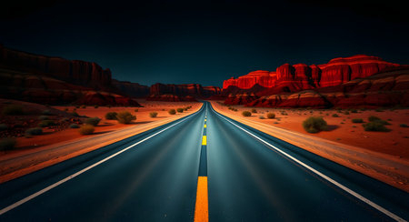 Road to Monument Valley, Arizona, United States. 3D renderingの素材