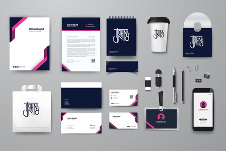 Corporate identity template set. Business stationery mock-up.のイラスト素材