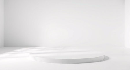 Minimal scene with white podium. 3d render abstract background.の素材