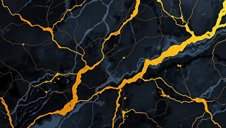 Marble natural pattern for background, abstract natural marble black and goldの素材