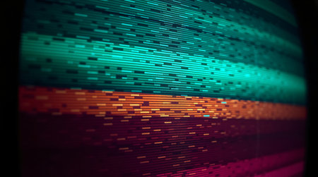 abstract background of computer monitor with binary code and the flag of Russiaの素材