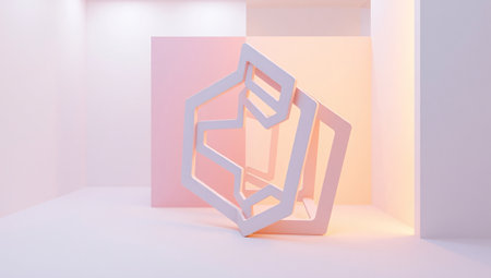 3d render, abstract background with geometric shapes, minimalistic designの素材