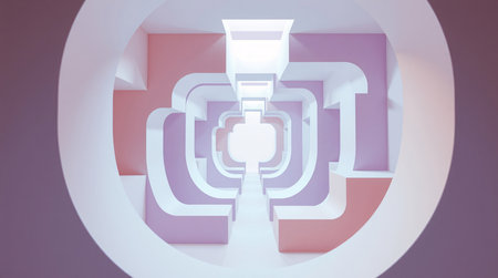 Abstract 3d rendering of geometric shape. Futuristic background design.の素材