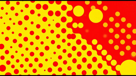 abstract background with halftone dots in red and yellow colorsの素材