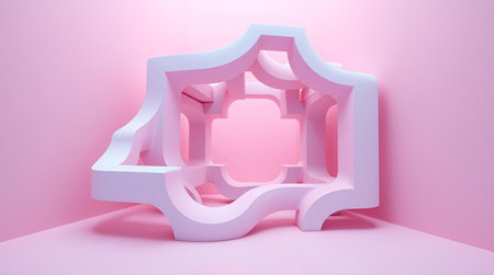 3d render of abstract geometric shape, minimal background design, 3d illustrationの素材