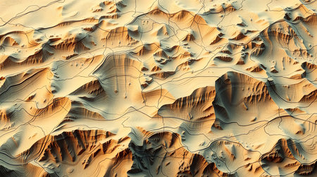Abstract 3d rendering of desert landscape. Creative Design Templates.の素材