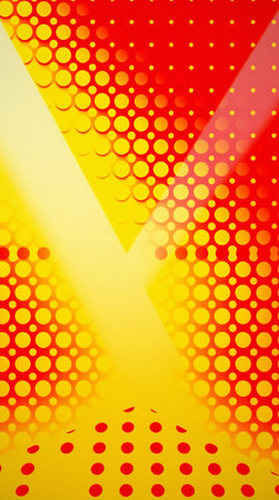 abstract background with halftone dots in red and yellow colorsの素材