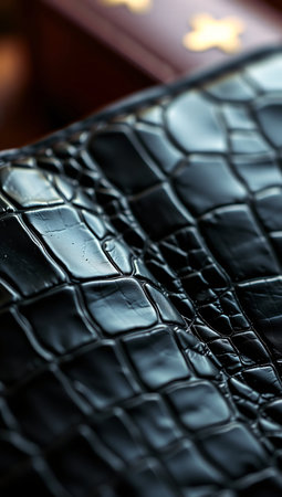 Crocodile leather texture background close up. Black and whiteの素材