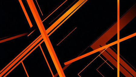 Abstract orange lines on black background. Vector illustration. Eps 10.の素材