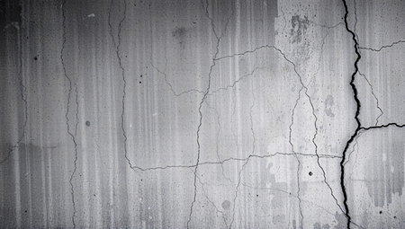 Grunge wall background or texture. Gray concrete wall with cracksの素材