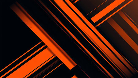Abstract orange lines on black background. Vector illustration. Eps 10.の素材