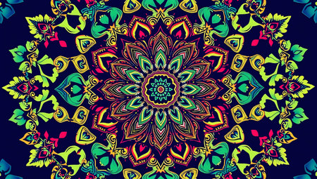 Ornament beautiful  card with mandala. Geometric circle element made in vectorの素材