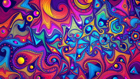 Colorful abstract background. Psychedelic vector illustration. Colorful psychedelic background.の素材