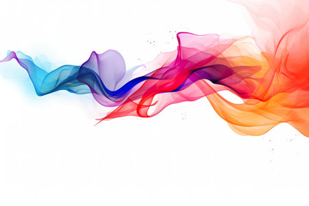 Abstract multicolored smoke on a white background. Design element for graphicsの素材